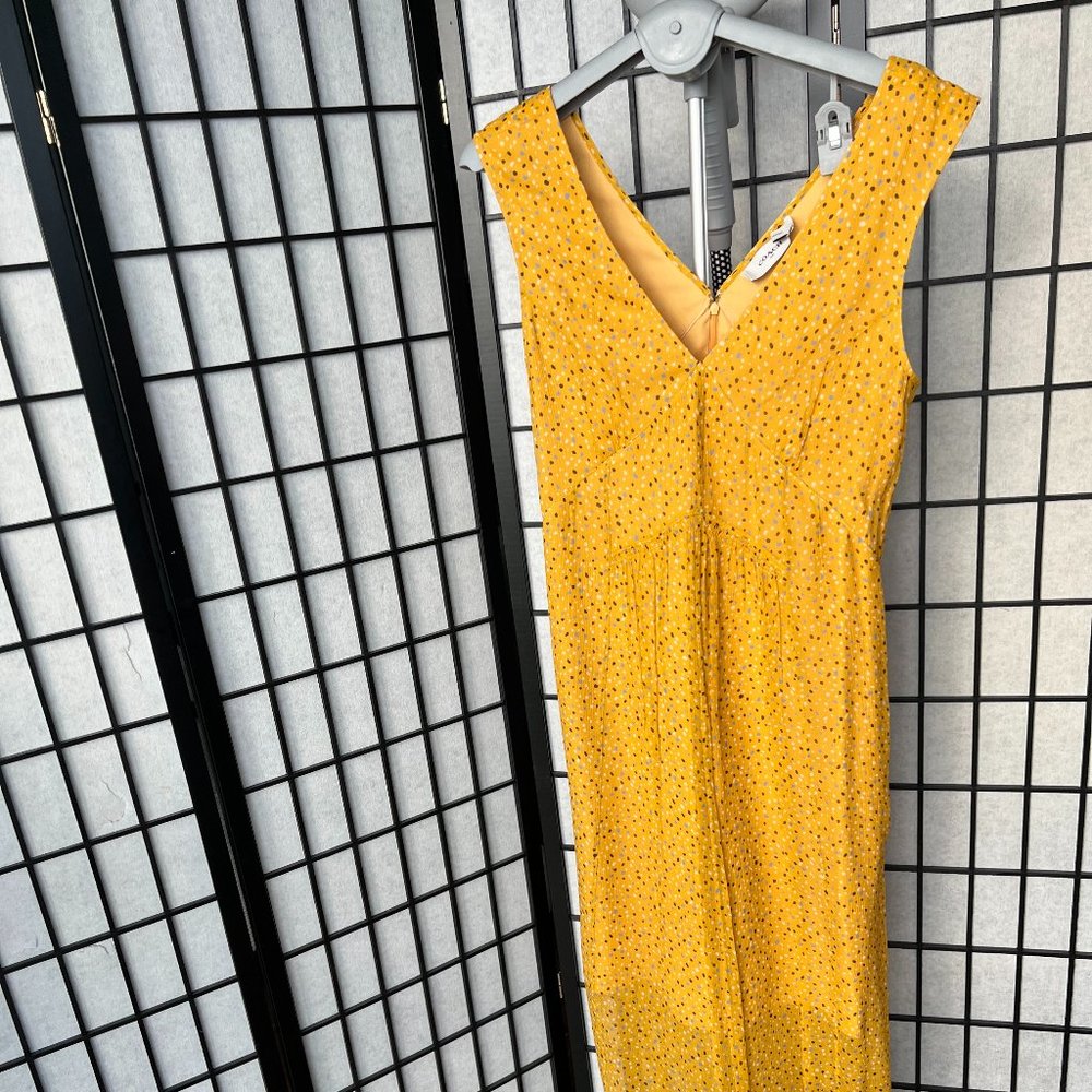 Coach Sleeveless Dot Print V Neck Dress Size 8 (New Never Worn)